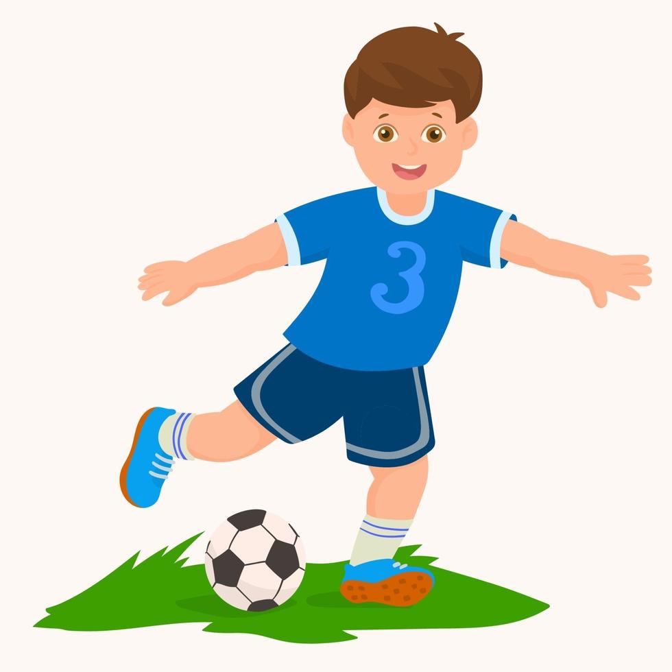 boy kicking ball clipart blue