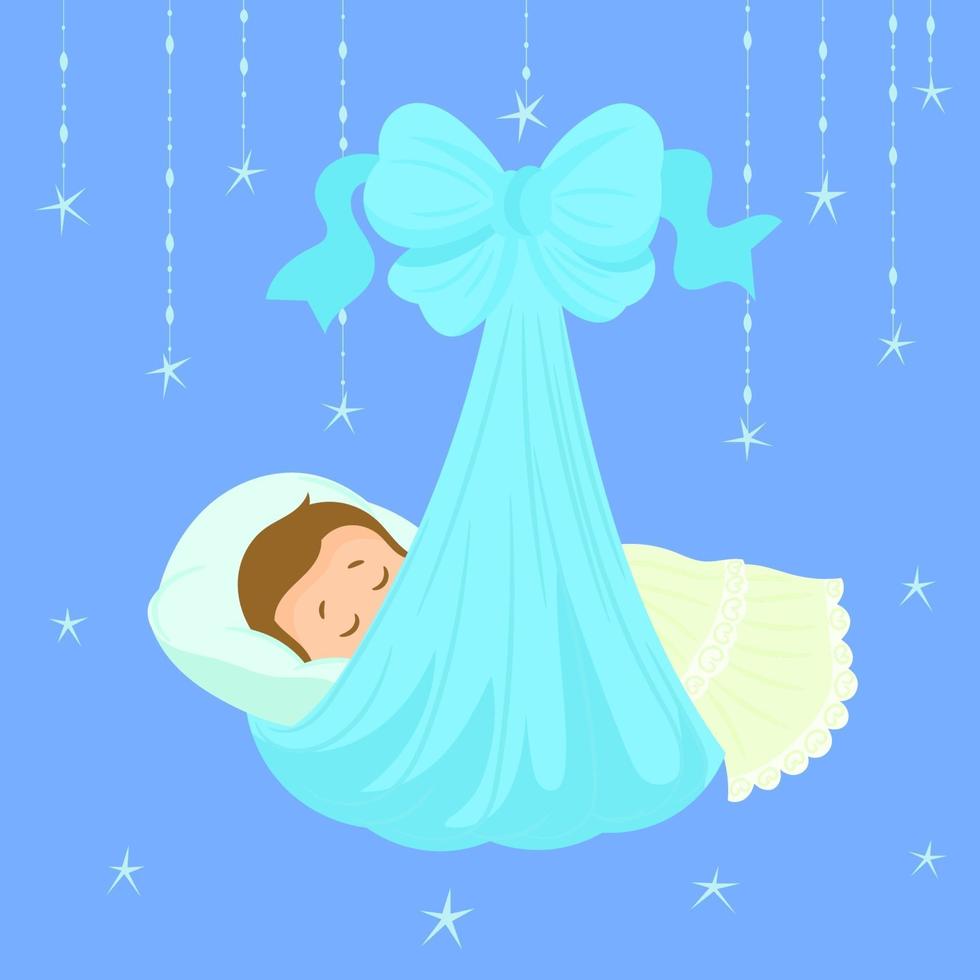 Cute baby in diapers Its a boy vector