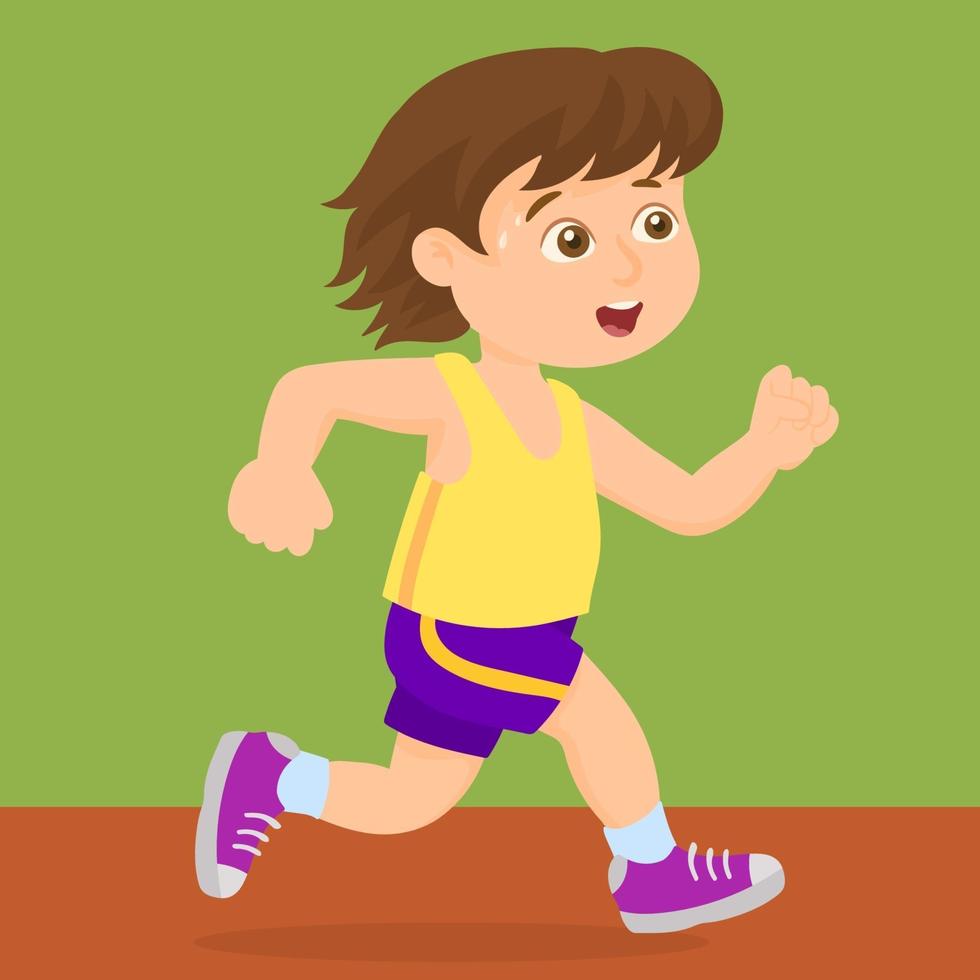 niño corriendo carrera ganador maratón vector
