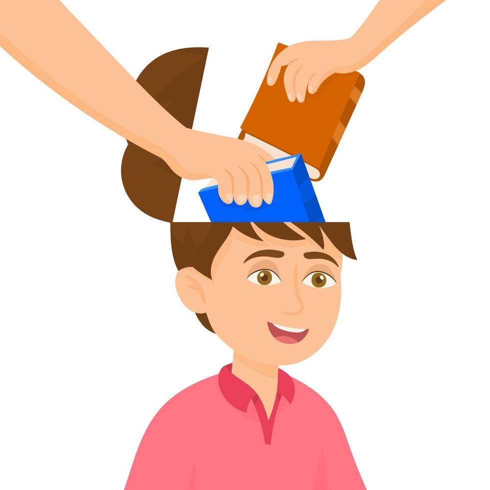Putting knowledge in a students mind vector