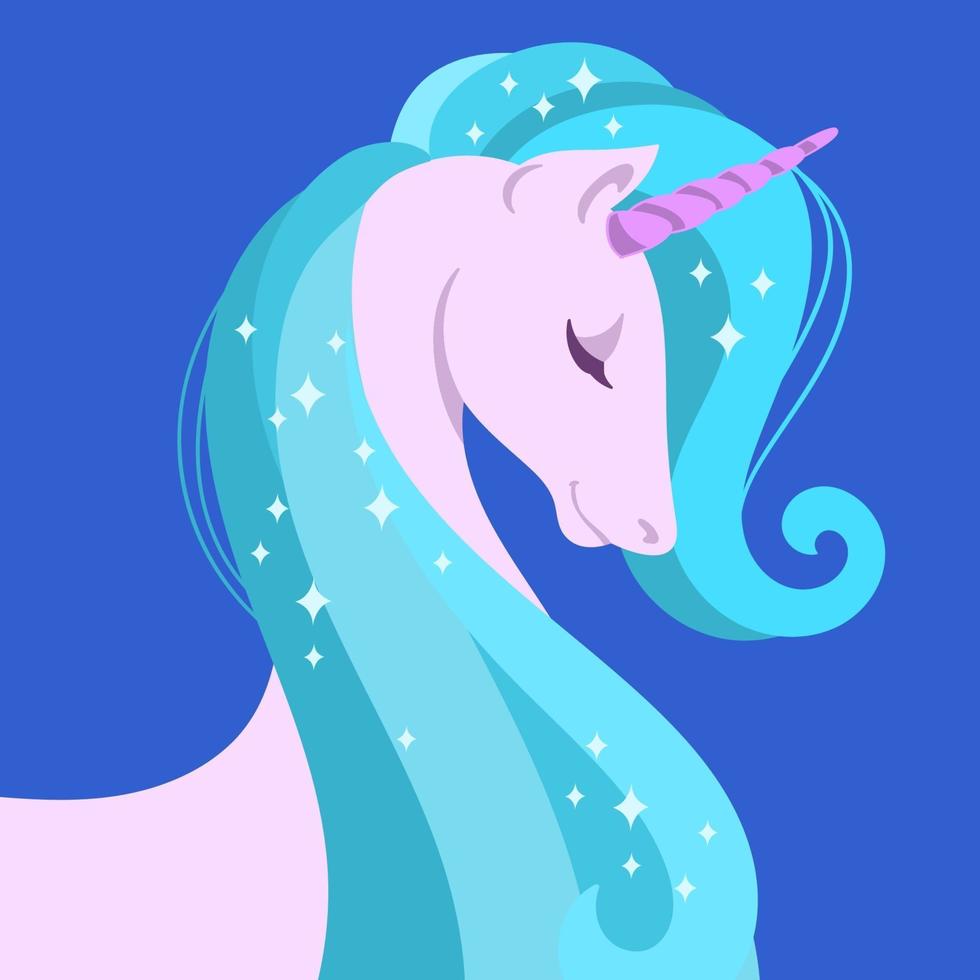 Cute magical unicorn for baby birthday vector