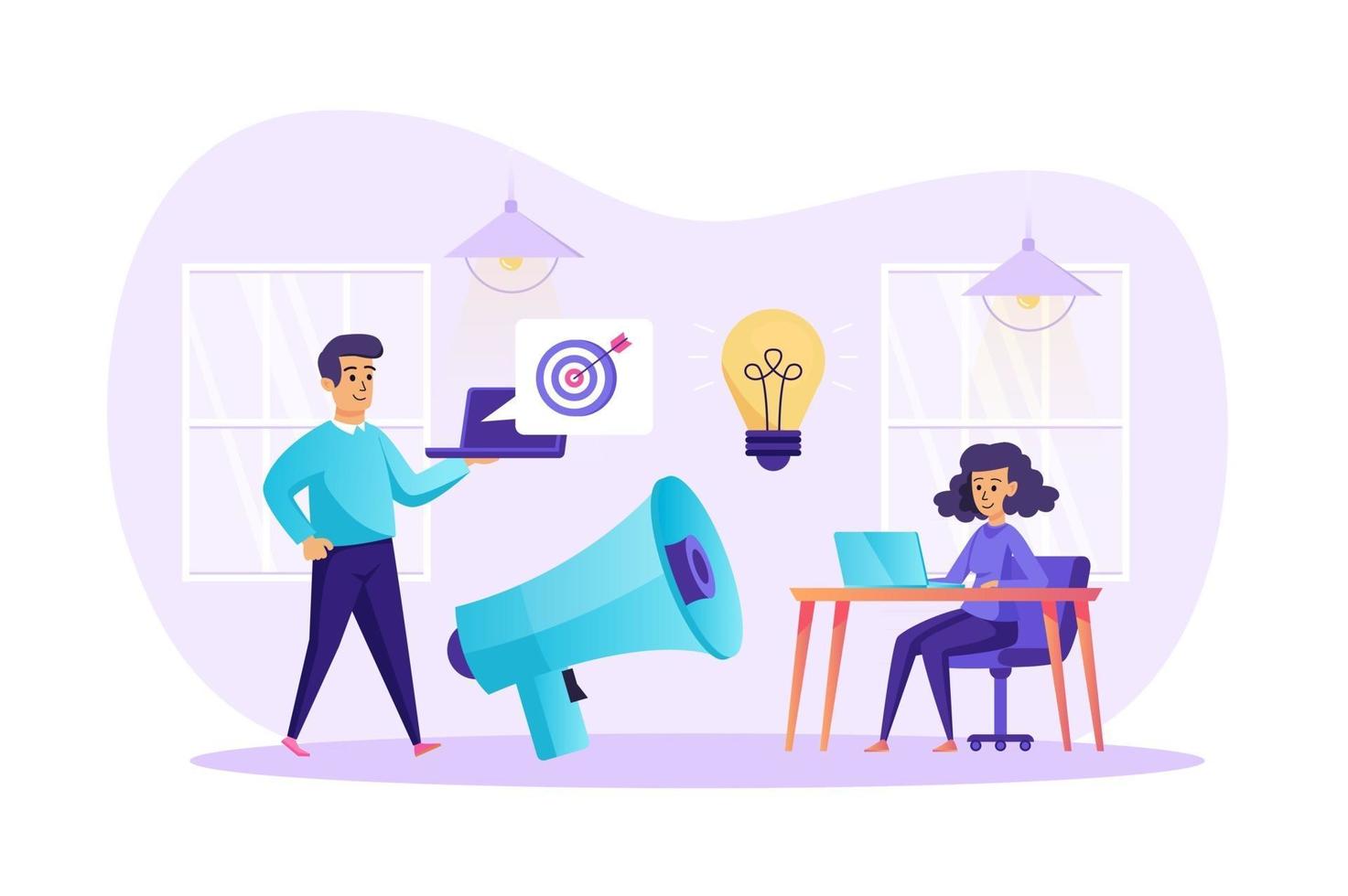 Advertising marketing and promotion concept vector illustration of