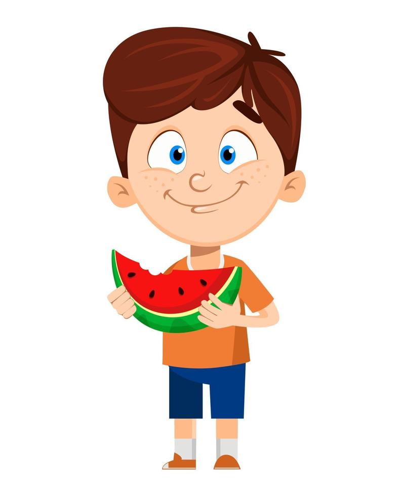 niño personaje de dibujos animados lindo niño gracioso vector