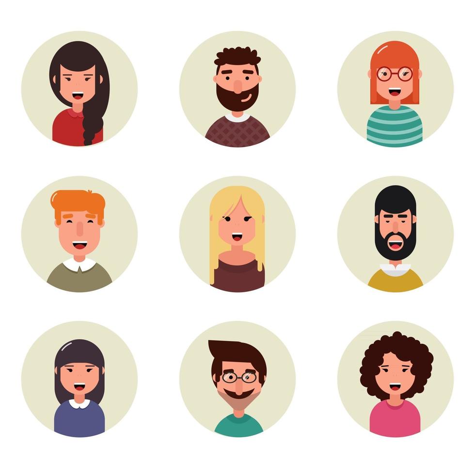 People avatars collection Business characters vector