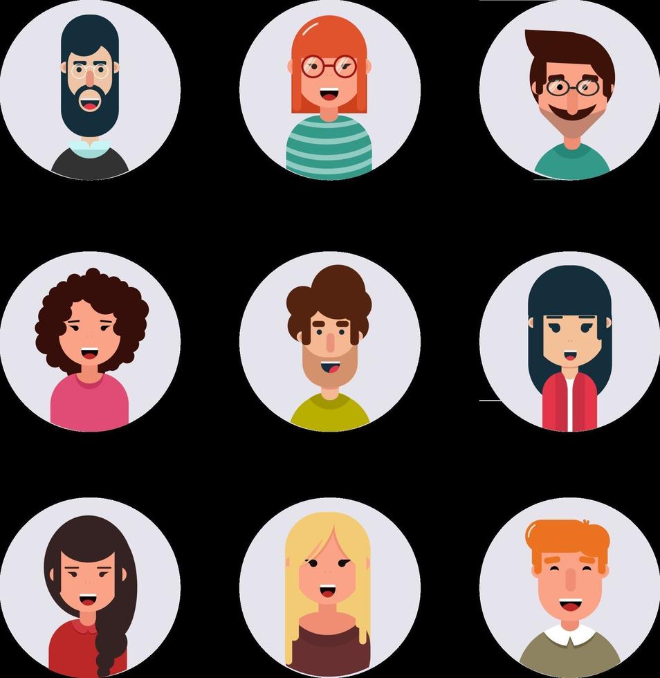 Avatars Different human faces vector