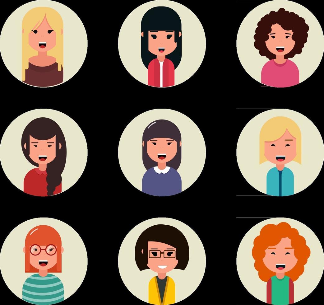 Business characters Businesswomen Geometric people Avatars vector