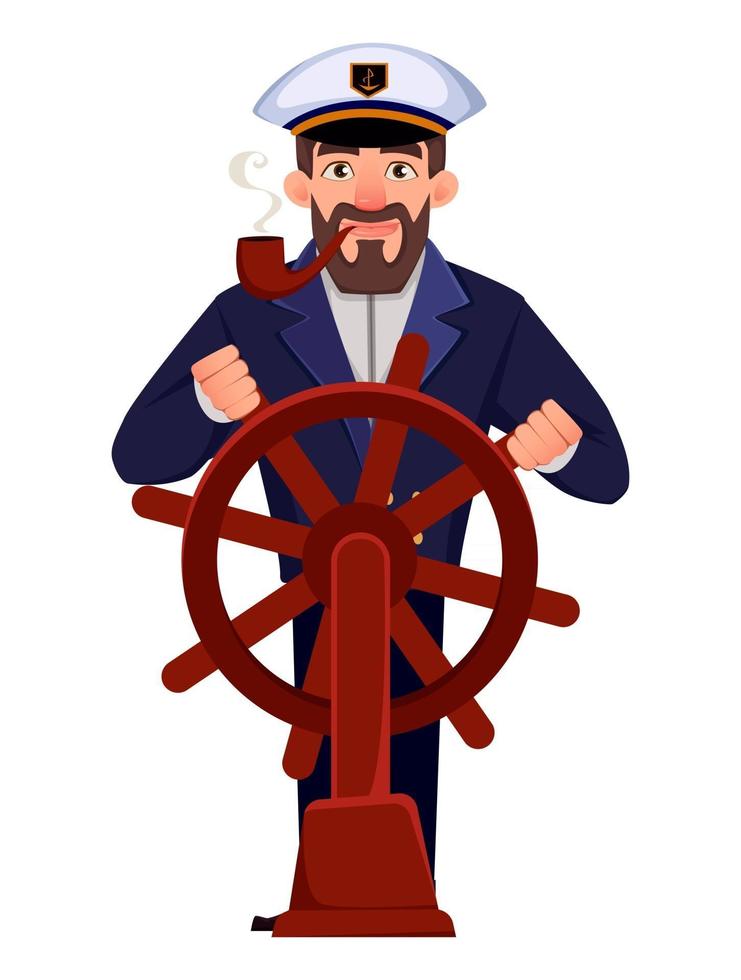 Captain of the ship in professional uniform vector