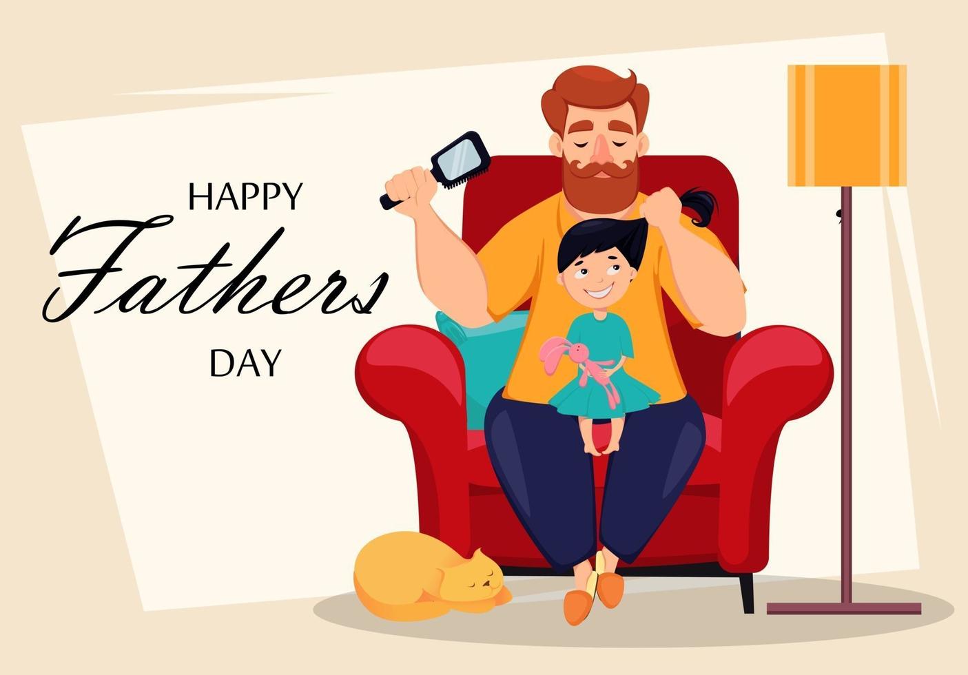 Happy Fathers Day greeting card vector