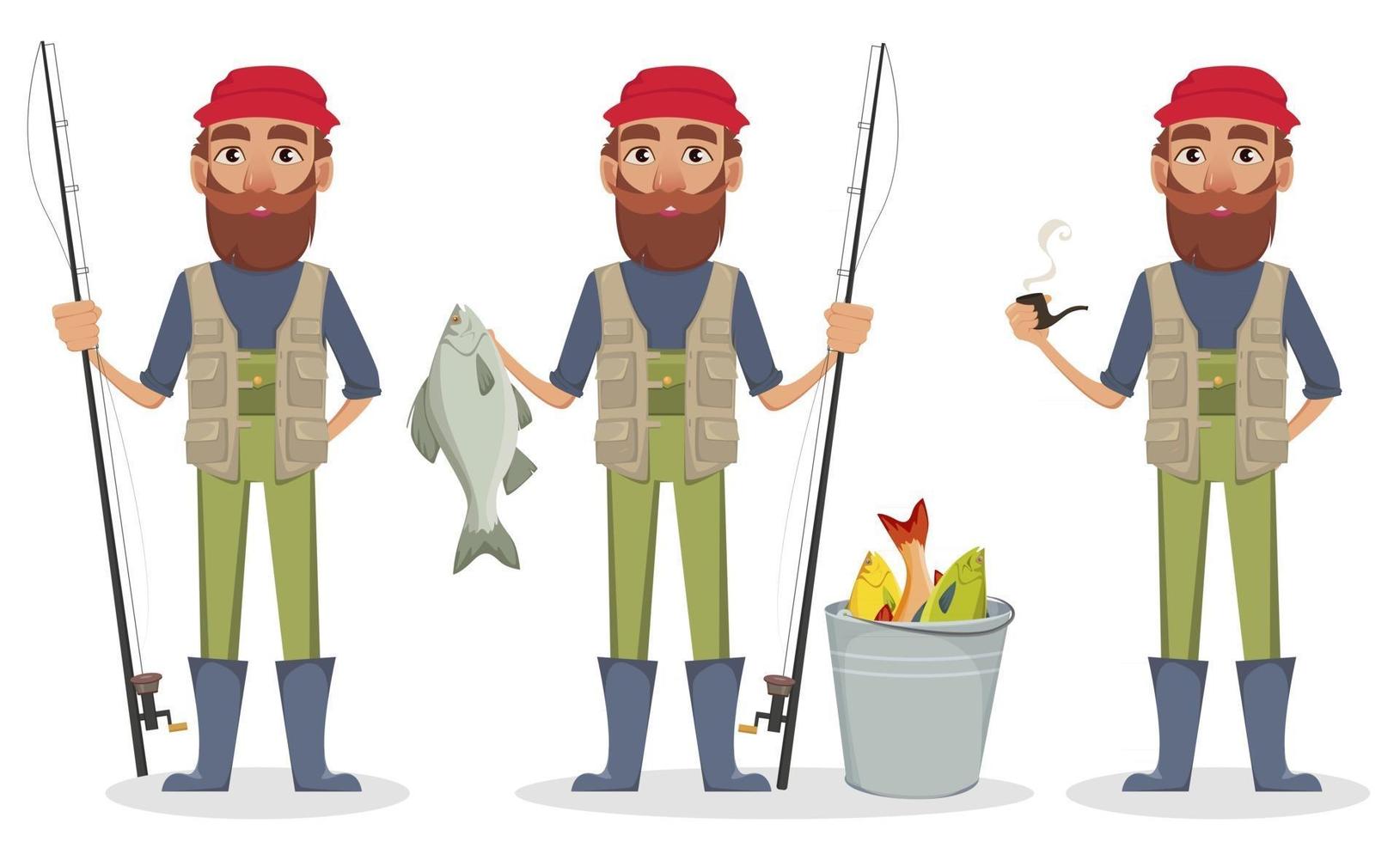 Fisher cartoon character vector