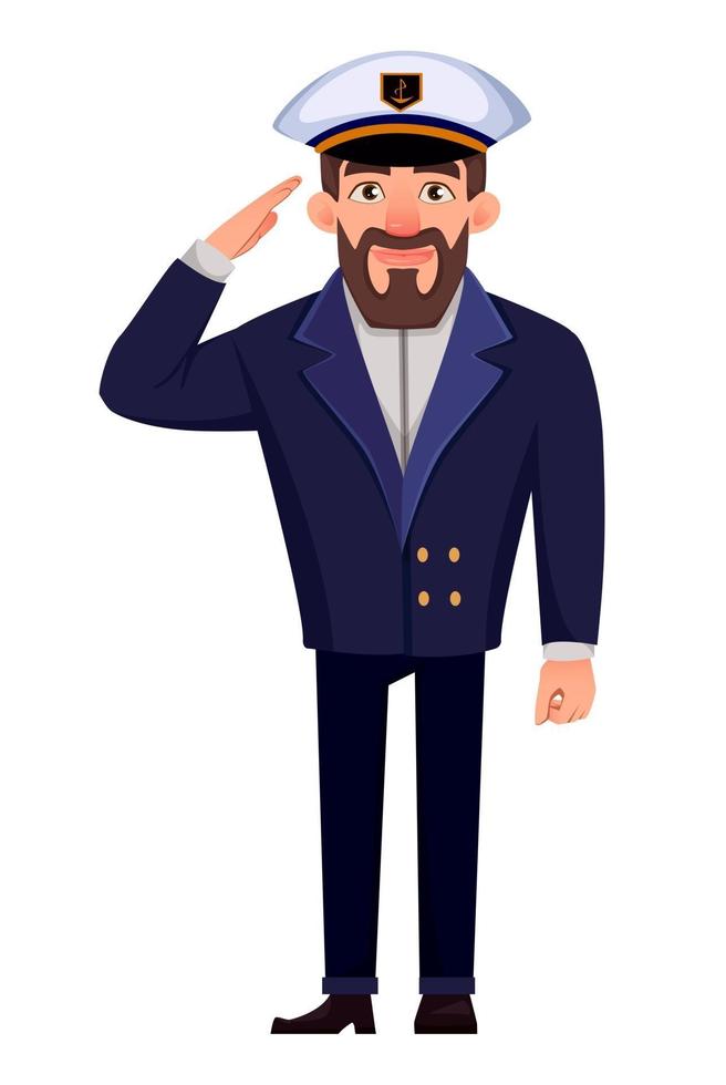 Captain of the ship in professional uniform vector