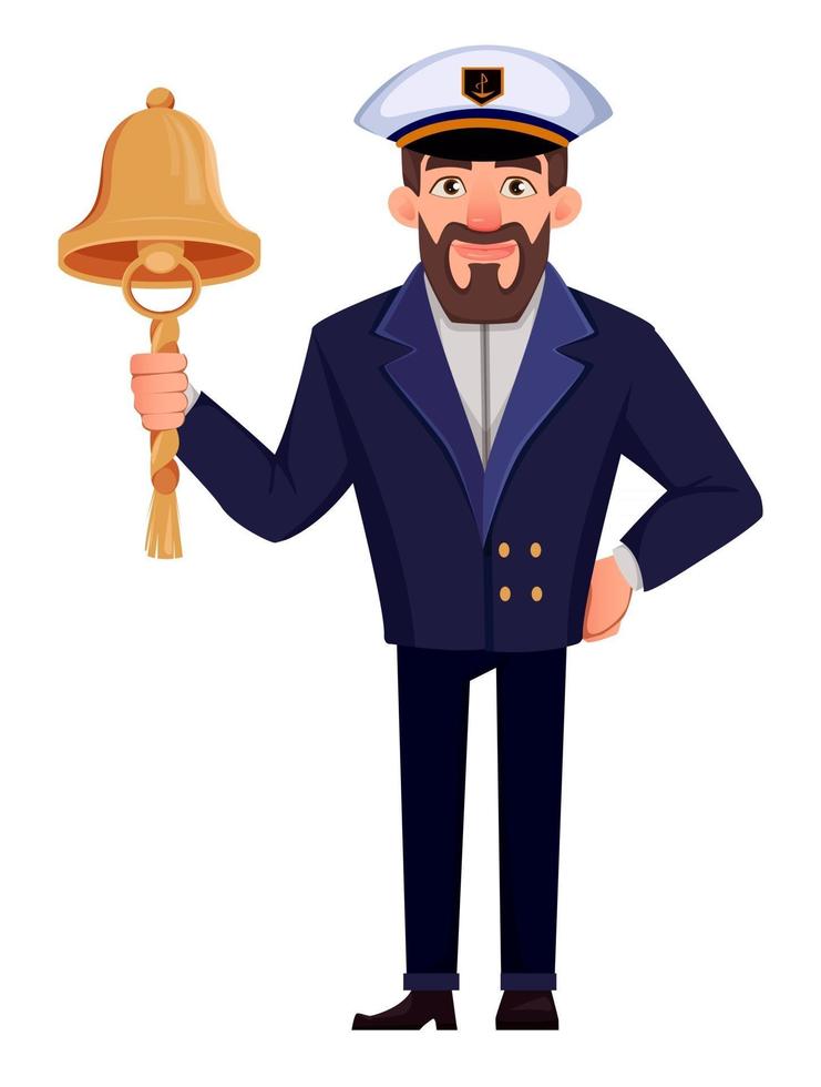 Captain of the ship in professional uniform vector