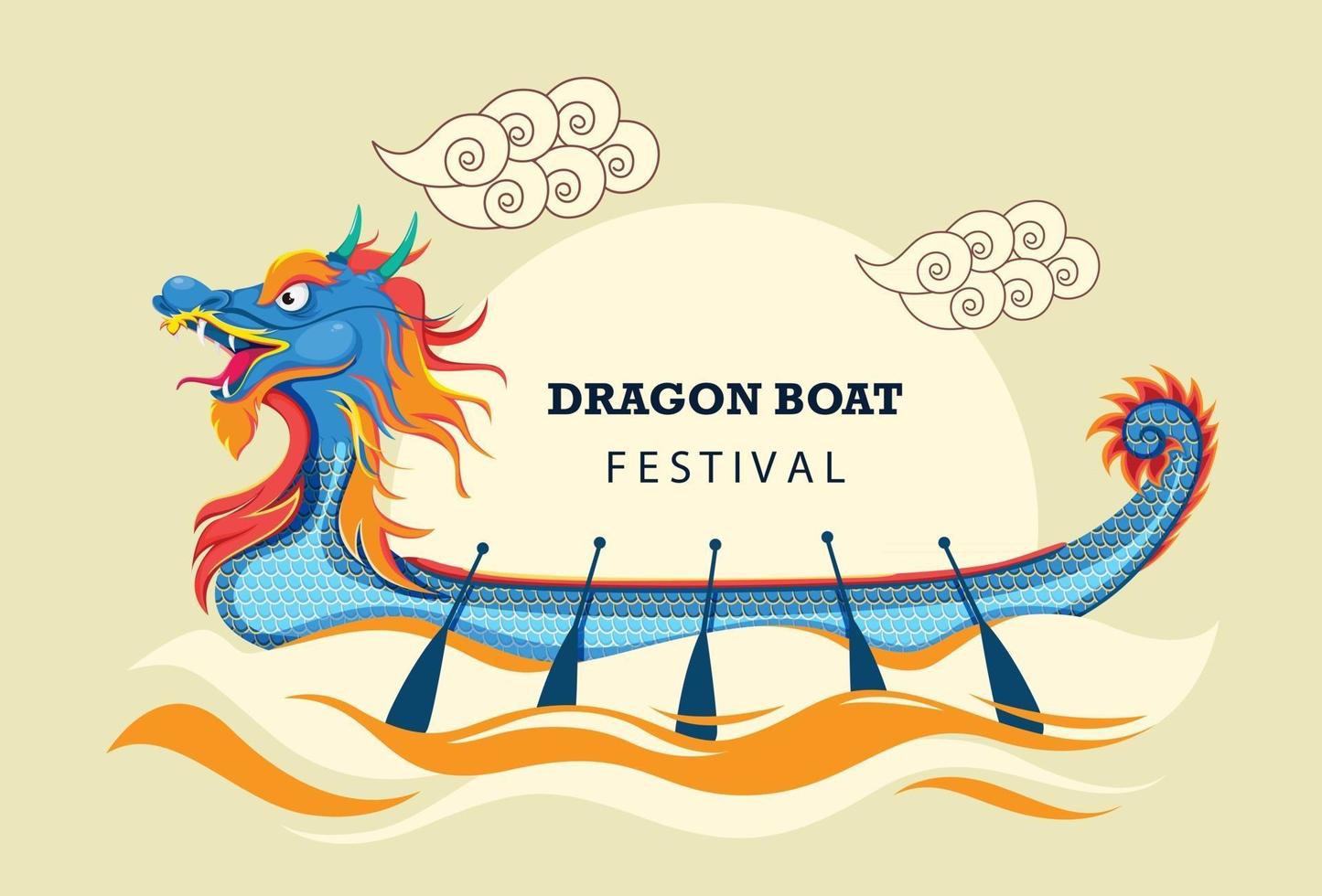 festival del barco del dragón chino vector