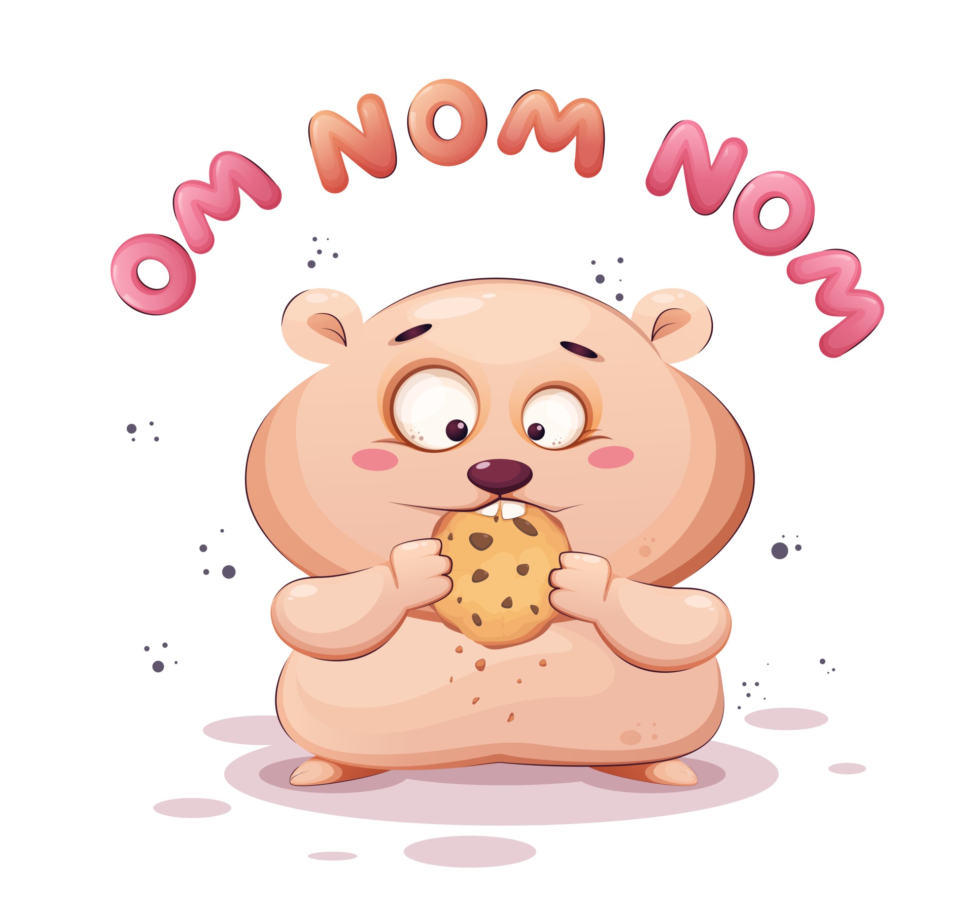 Cute Hamster Eating Cookies Funny Hamster Vector Art At Vecteezy