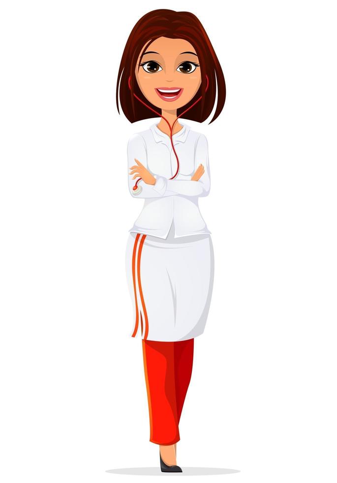 Beautiful nurse in professional uniform vector