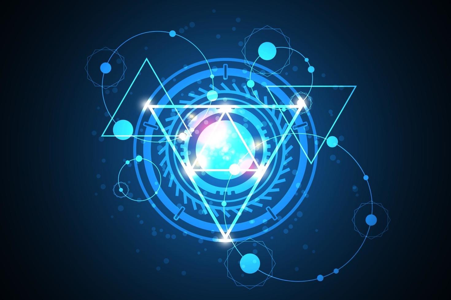 Technology in geometric concepts on a dark blue background vector