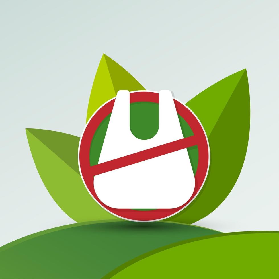 Ecology and Environmental Save World Concept No plastic bags vector