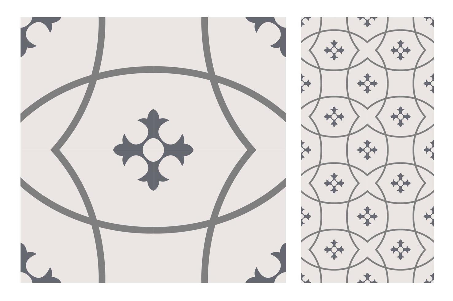 vintage tiles patterns antique seamless design in Vector illustration