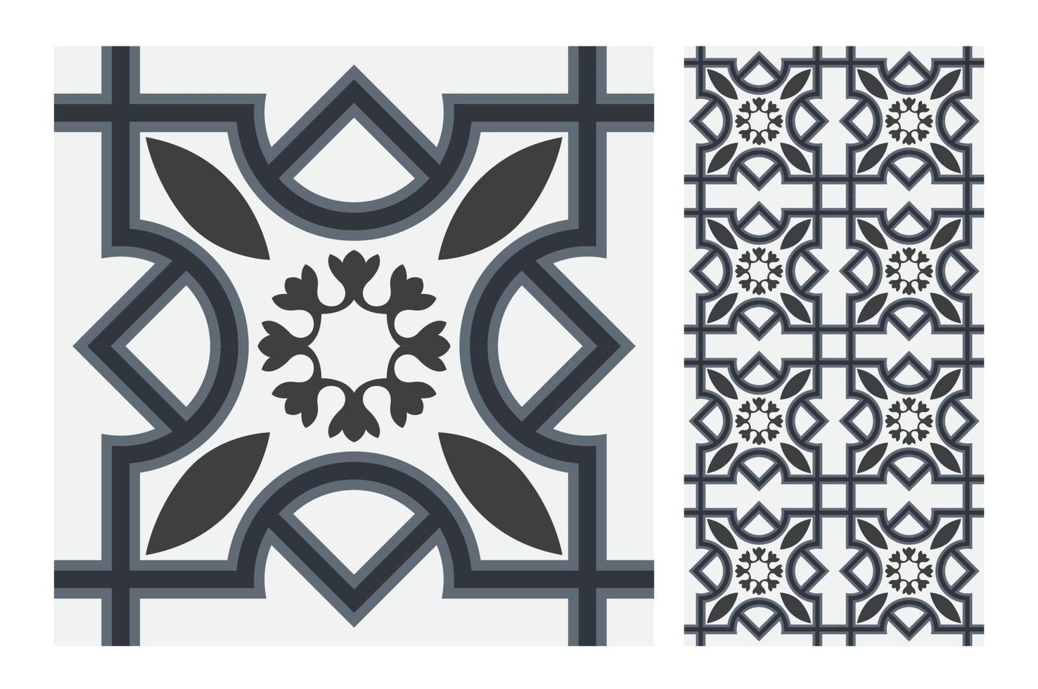 vintage tiles patterns antique seamless design in Vector illustration