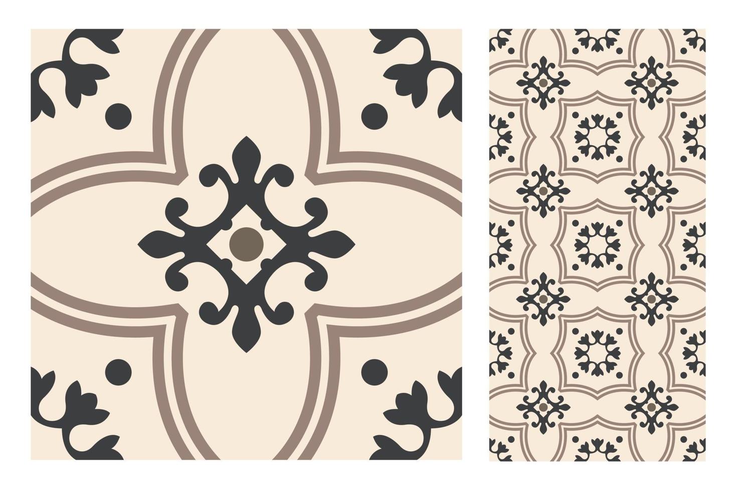 vintage tiles patterns antique seamless design in Vector illustration