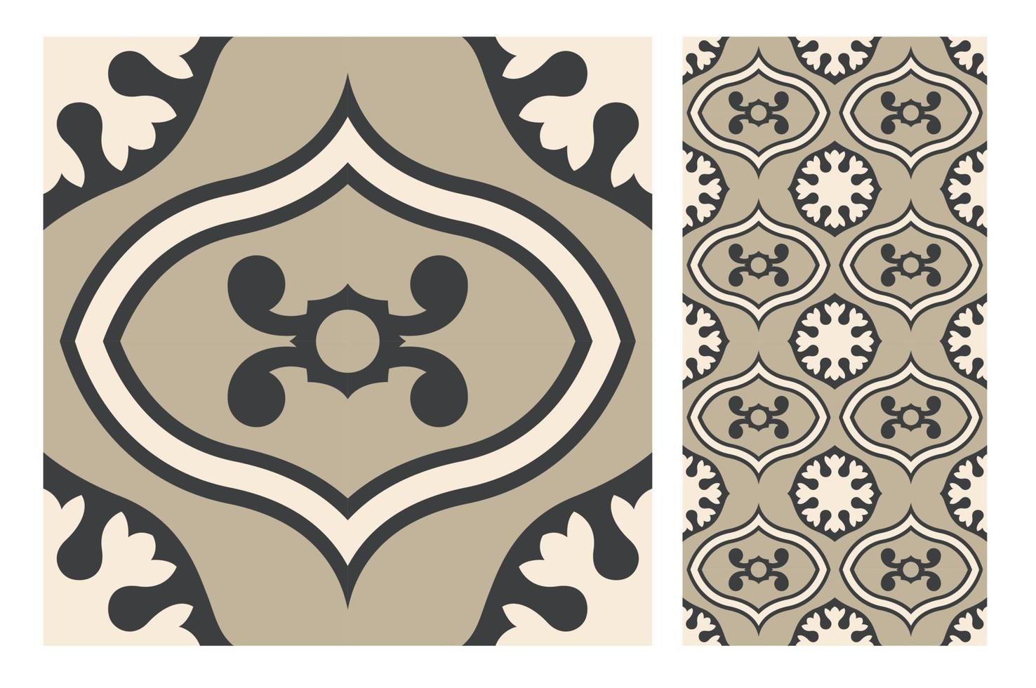 vintage tiles patterns antique seamless design in Vector illustration