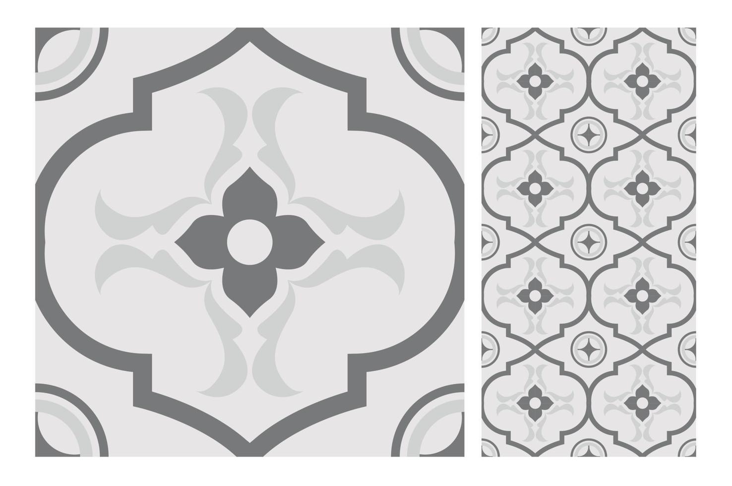 vintage tiles patterns antique seamless design in Vector illustration