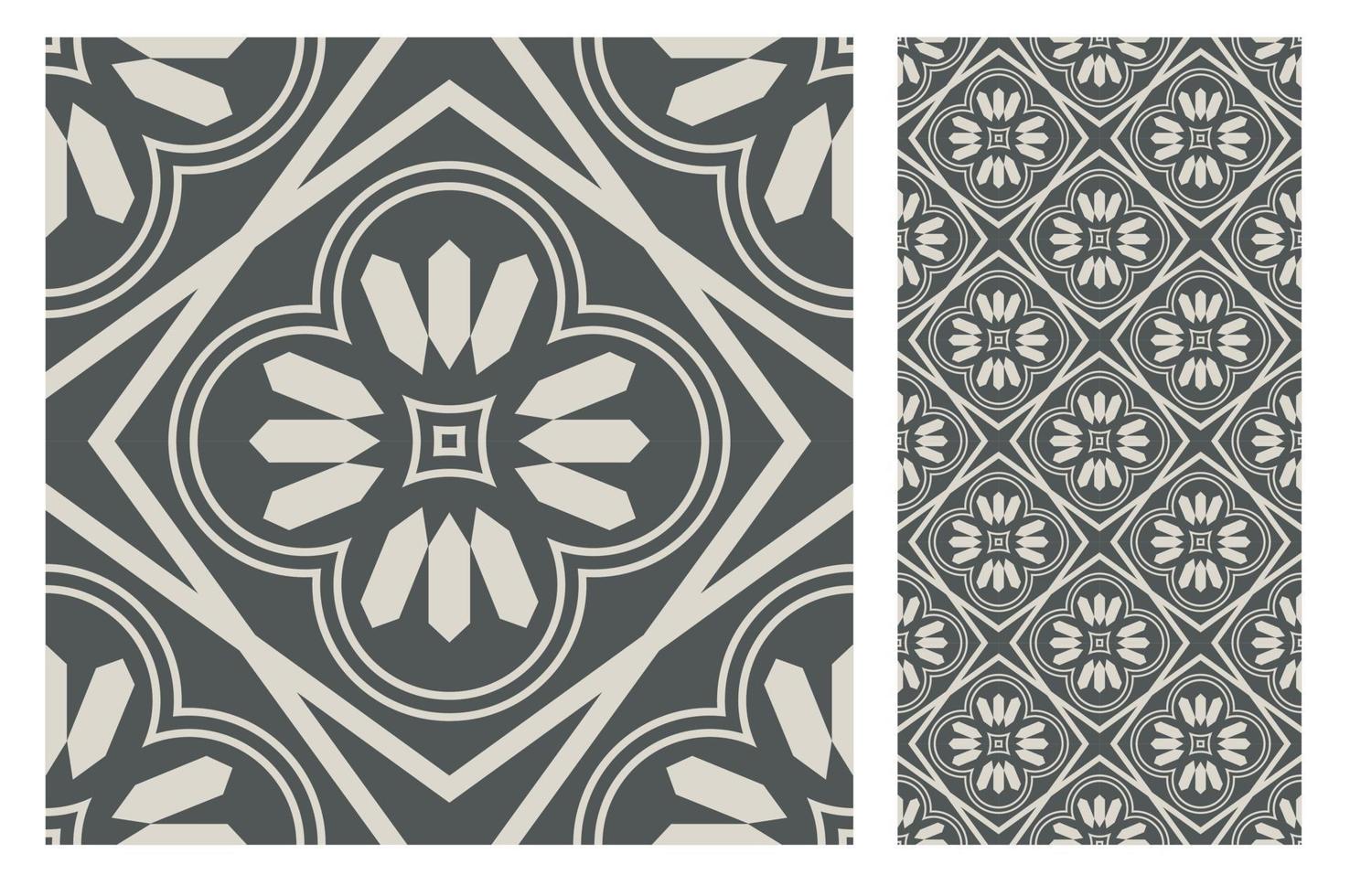 vintage tiles patterns antique seamless design in Vector illustration