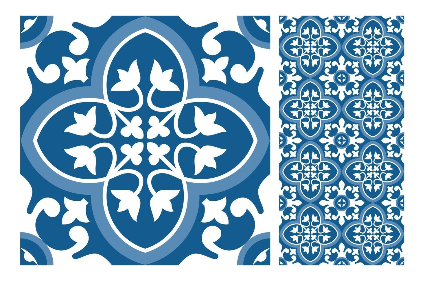 Patrones de azulejos vintage antiguo diseño sin costuras en ilustración vectorial vector