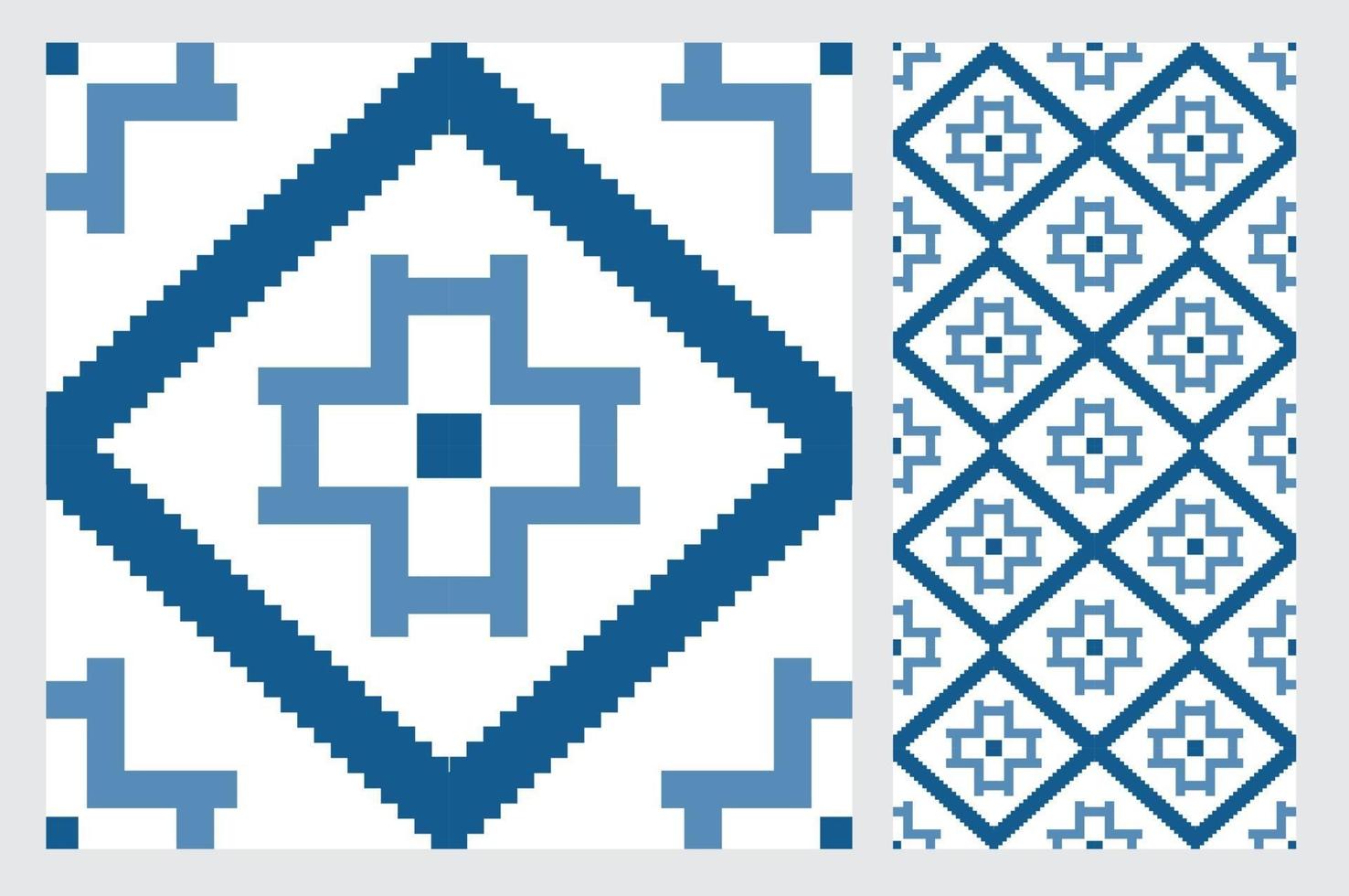 vintage tiles patterns antique seamless design in Vector illustration