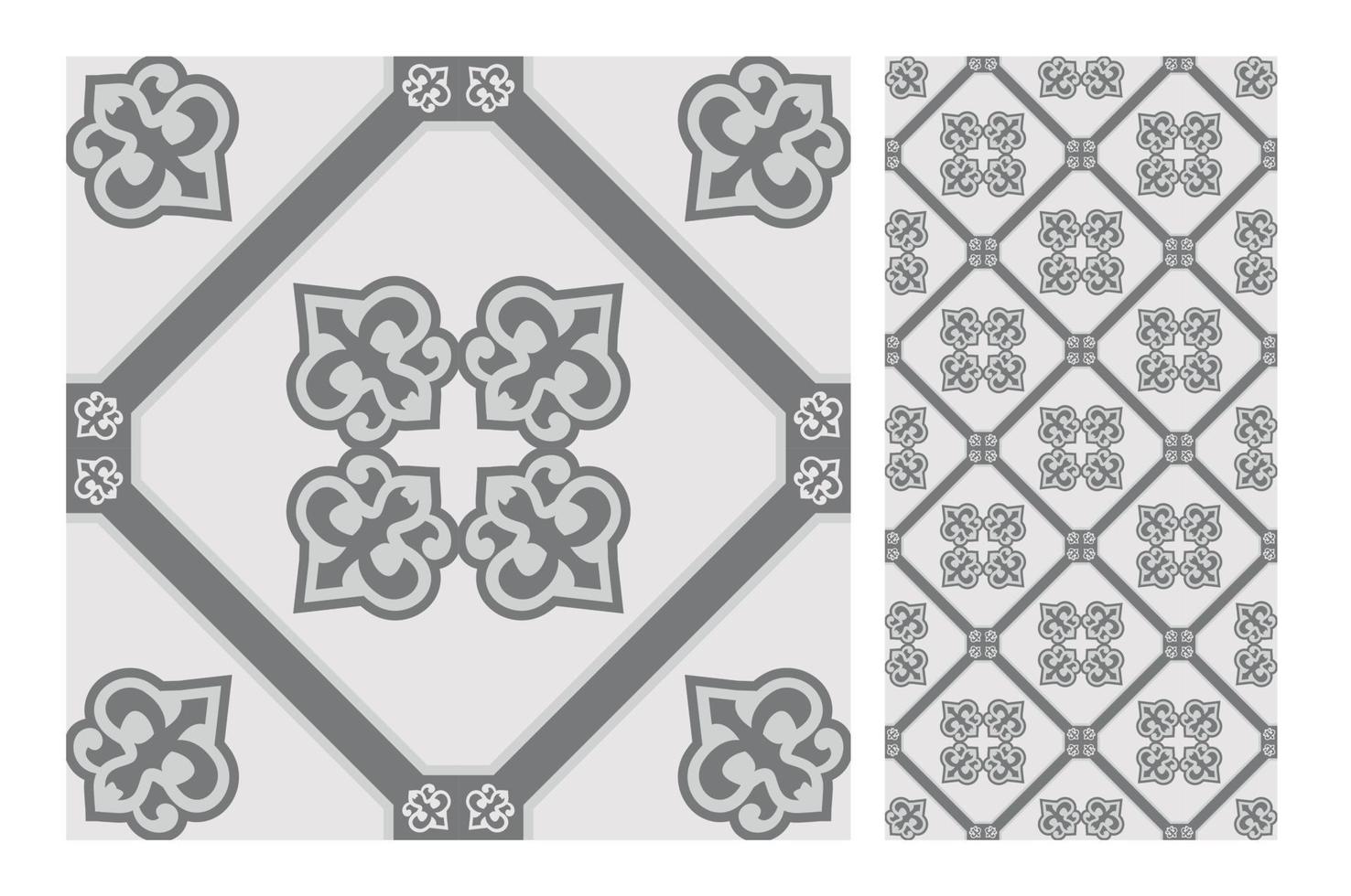 vintage tiles patterns antique seamless design in Vector illustration
