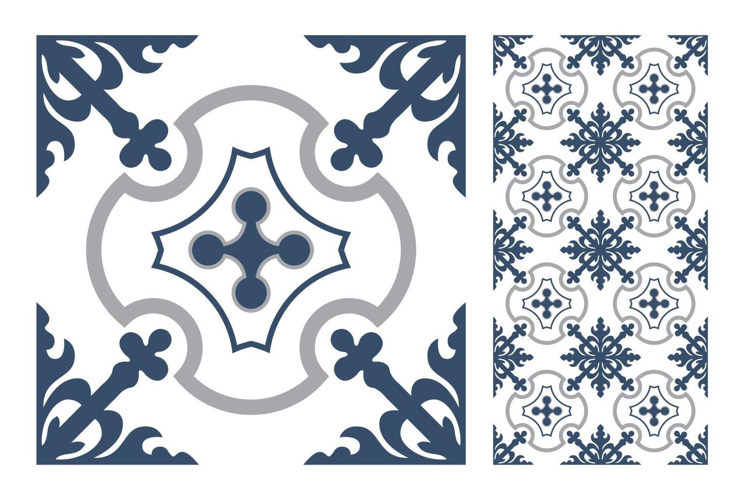 vintage tiles patterns antique seamless design in Vector illustration