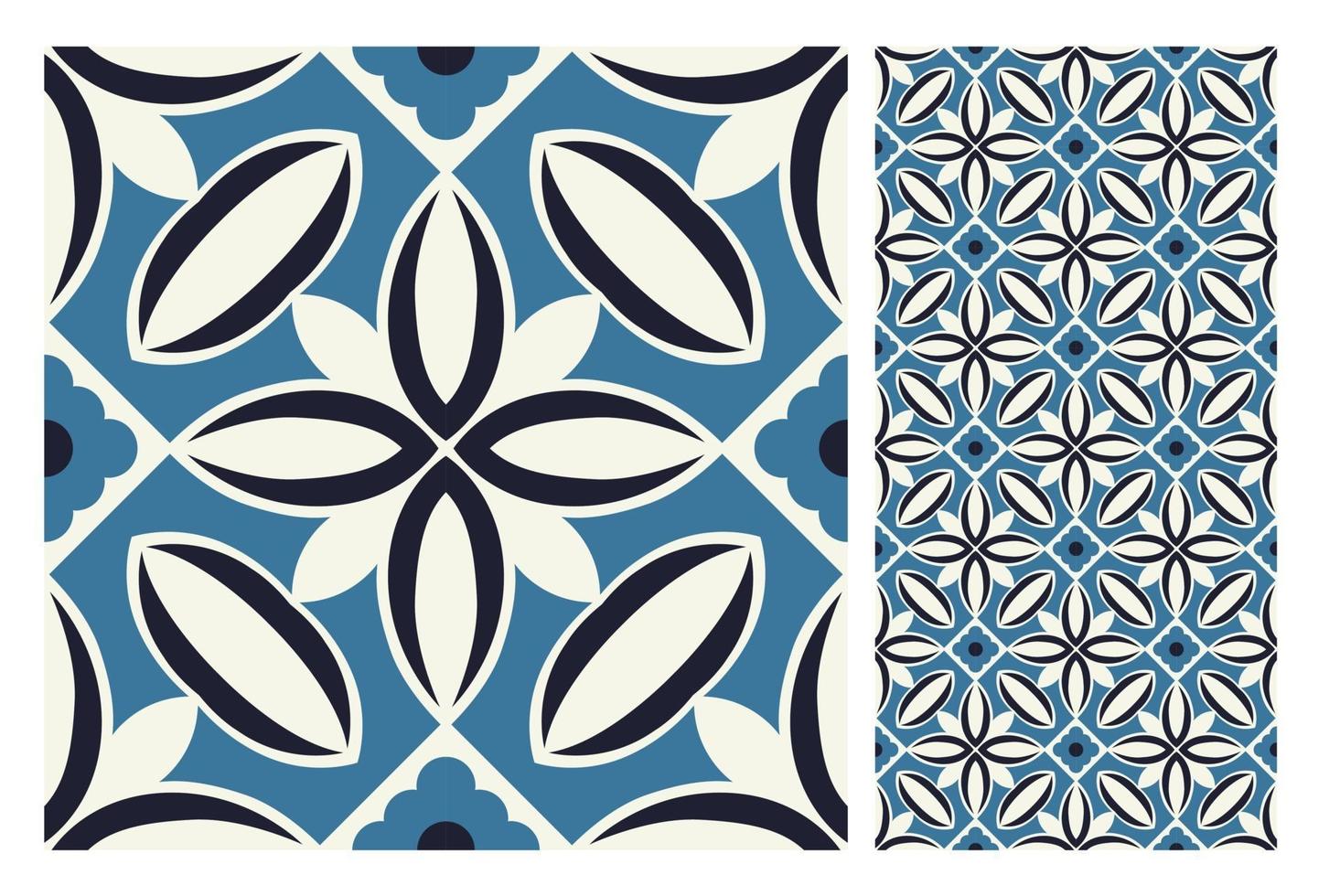 vintage tiles patterns antique seamless design in Vector illustration