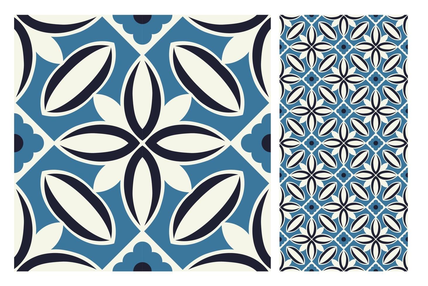 Patrones de azulejos vintage antiguo diseño sin costuras en ilustración vectorial vector