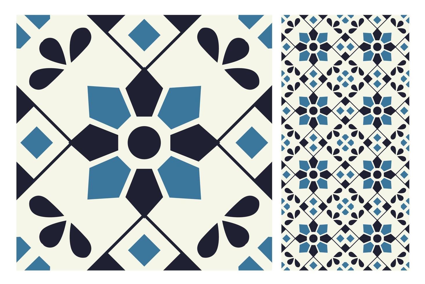 vintage tiles patterns antique seamless design in Vector illustration