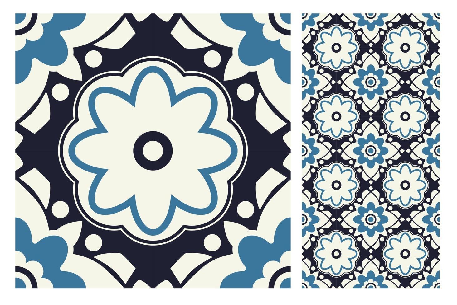 Patrones de azulejos vintage antiguo diseño sin costuras en ilustración vectorial vector