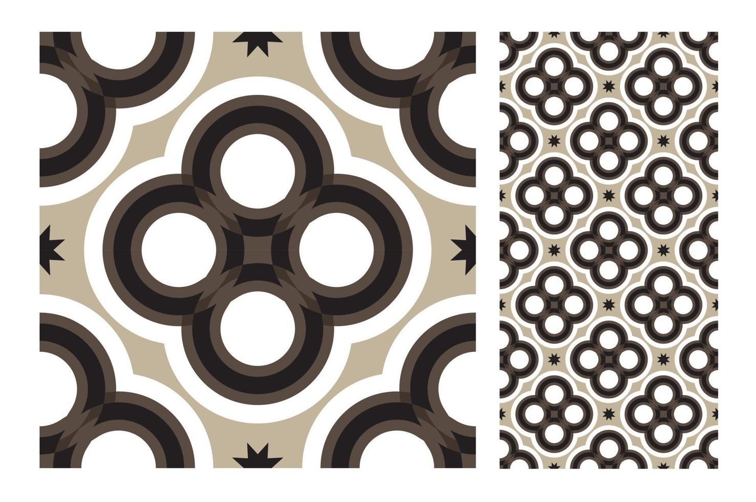 vintage tiles patterns antique seamless design in Vector illustration