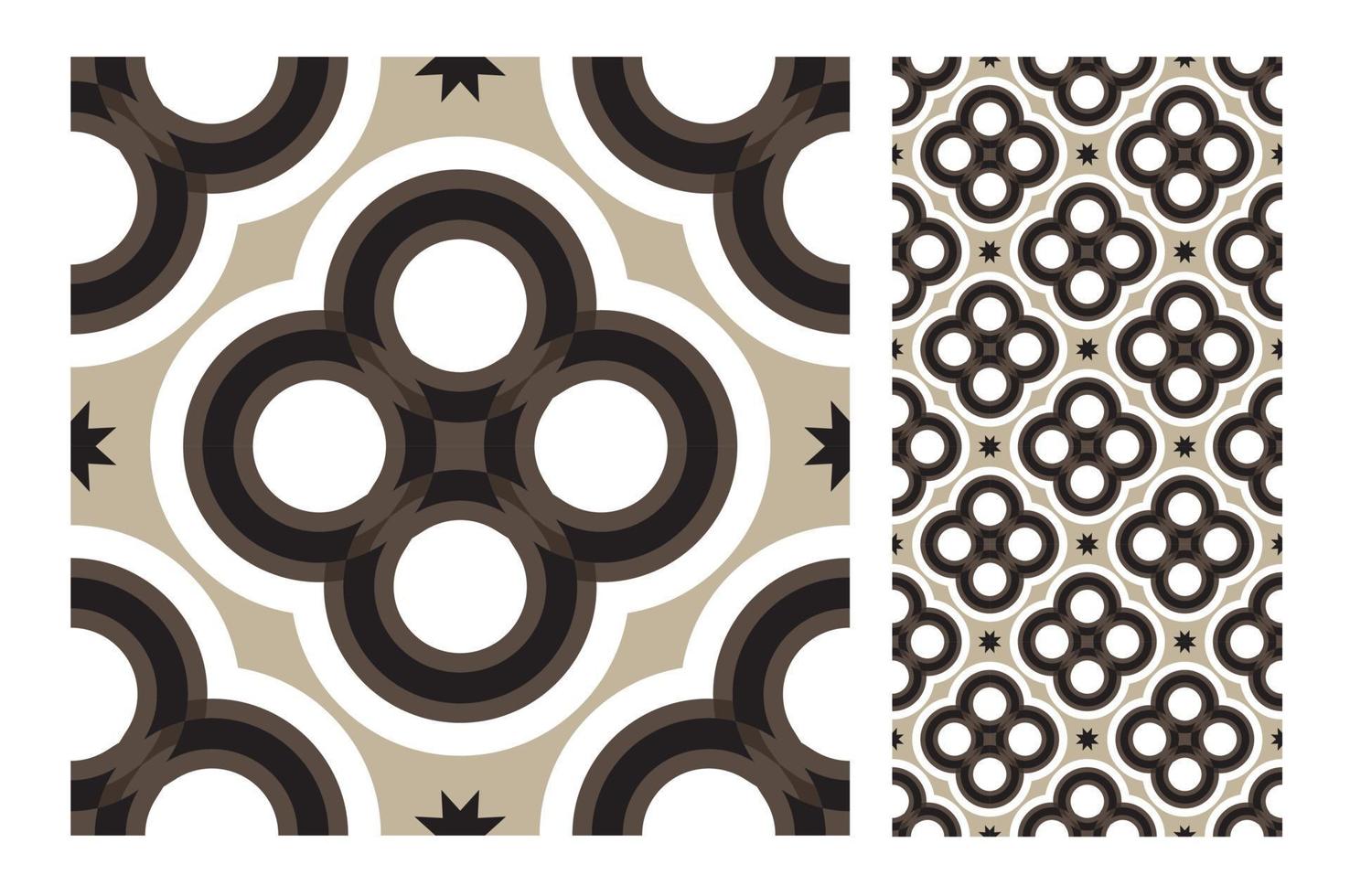 vintage tiles patterns antique seamless design in Vector illustration