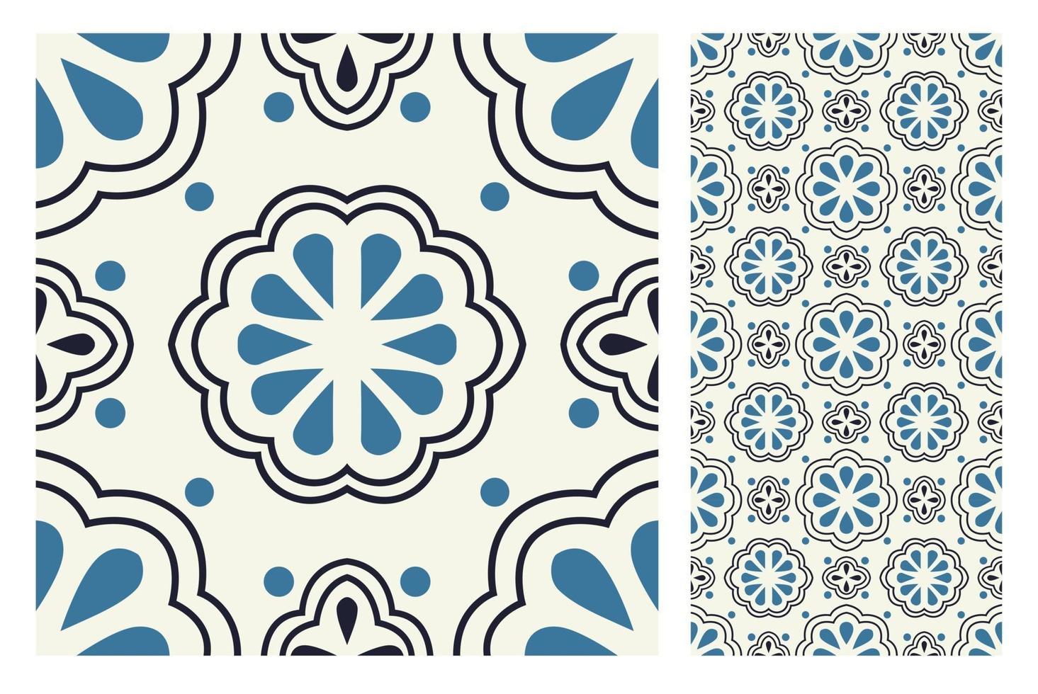 Patrones de azulejos vintage antiguo diseño sin costuras en ilustración vectorial vector