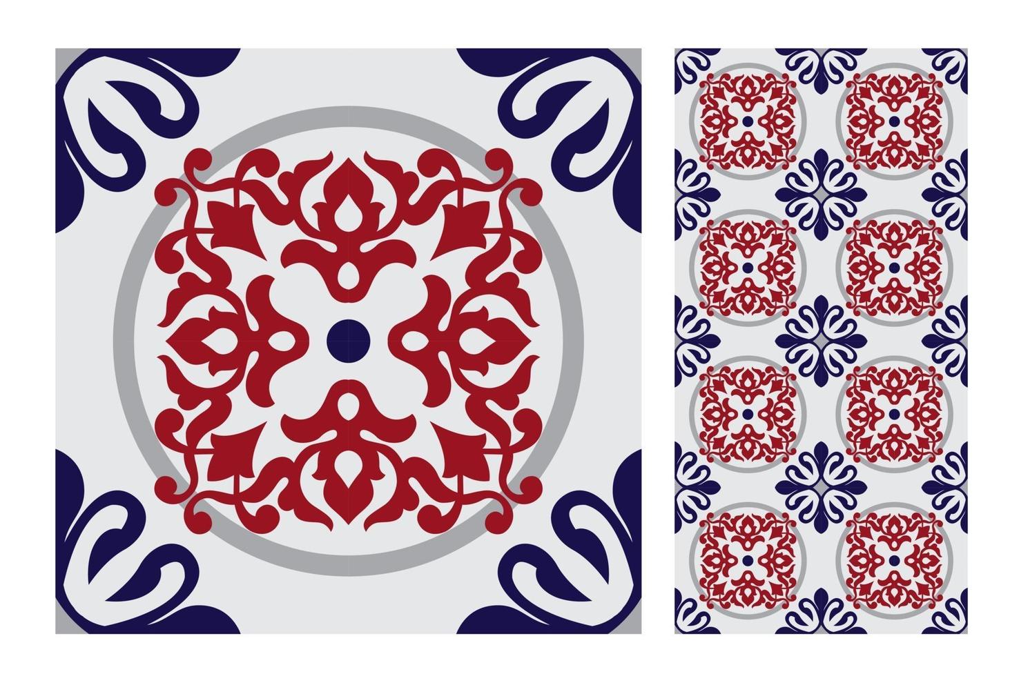 Patrones de azulejos vintage antiguo diseño sin costuras en ilustración vectorial vector