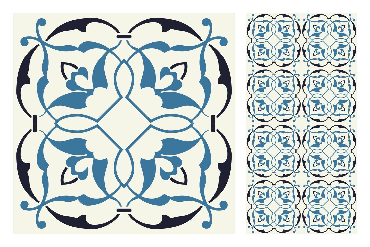 Patrones de azulejos vintage antiguo diseño sin costuras en ilustración vectorial vector