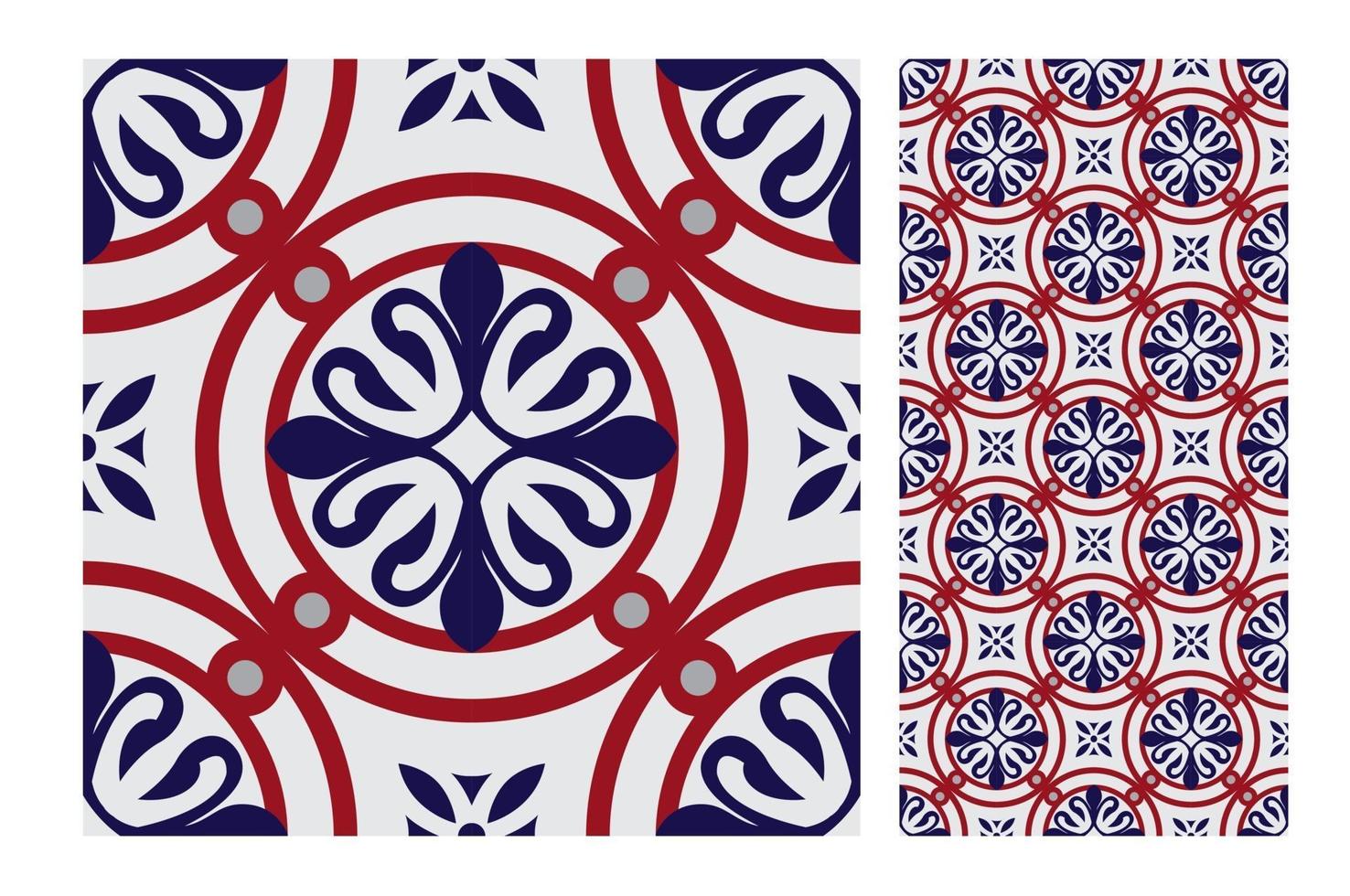 vintage tiles patterns antique seamless design in Vector illustration