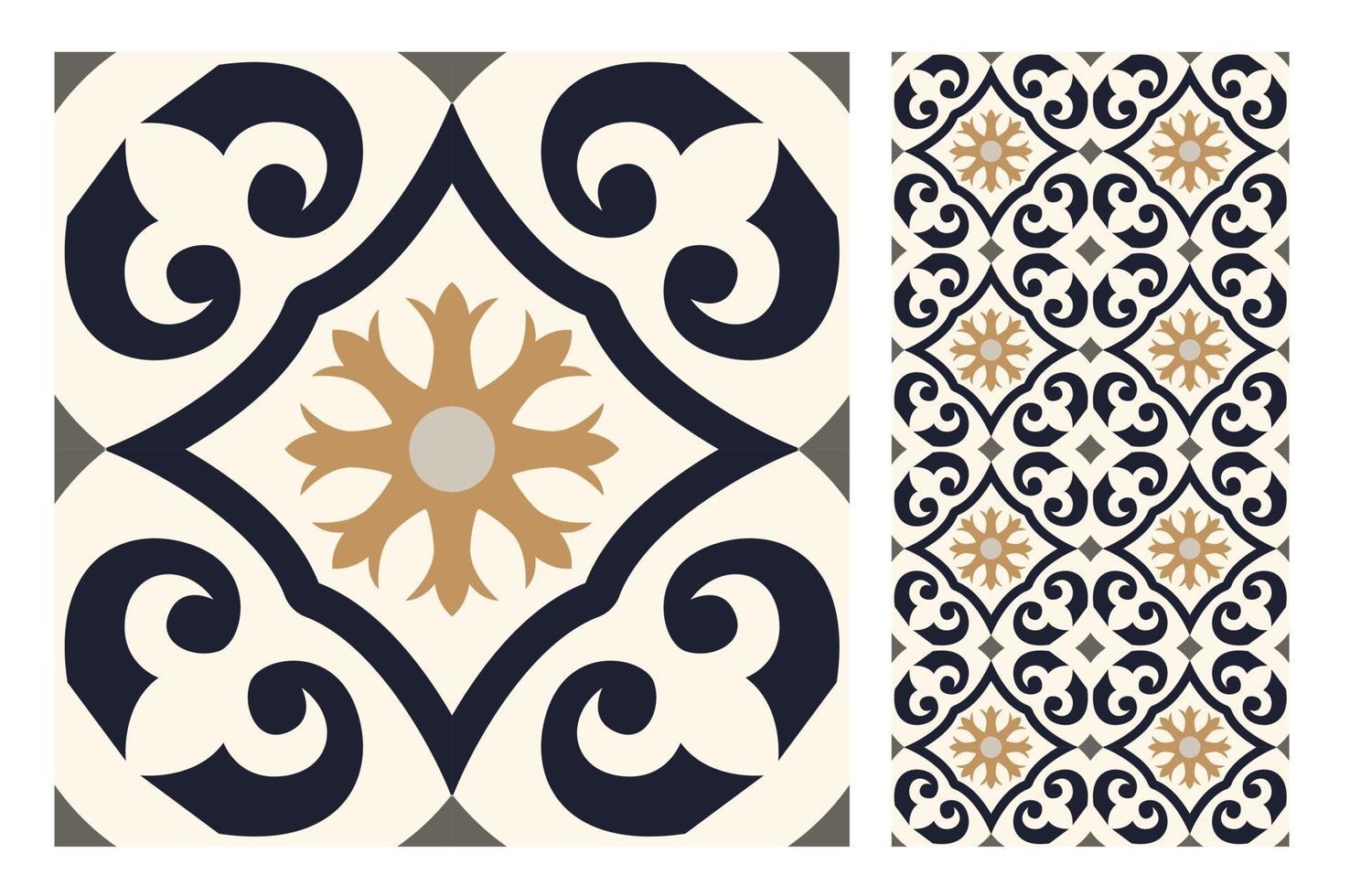 patrones de azulejos vintage antiguo diseño sin costuras vector