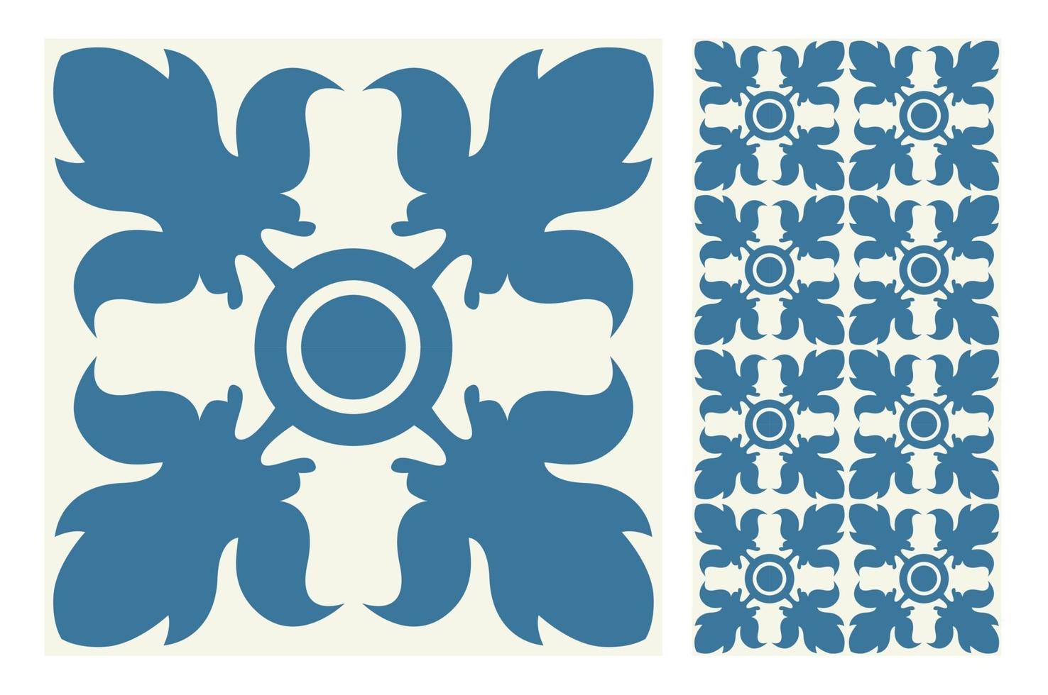 vintage tiles patterns antique seamless design vector