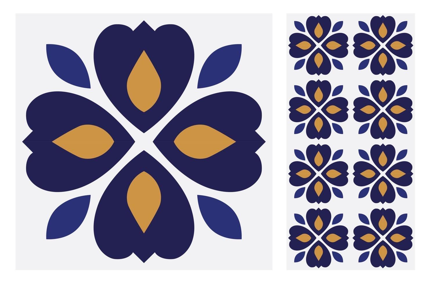 vintage tiles patterns antique seamless design vector