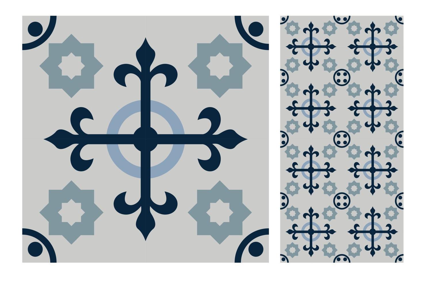 patrones de azulejos vintage antiguo diseño sin costuras vector