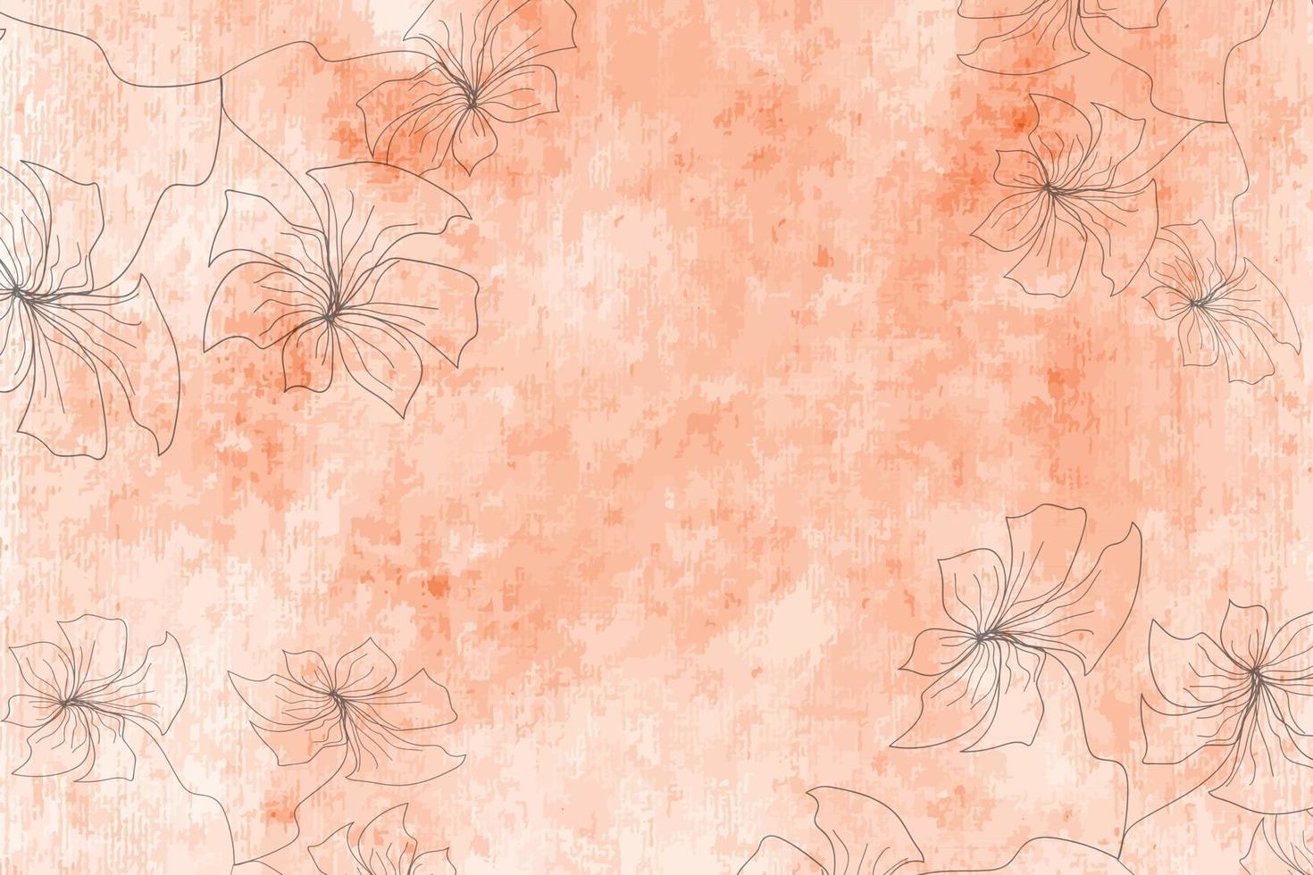Floral with red watercolor hand painted background vector