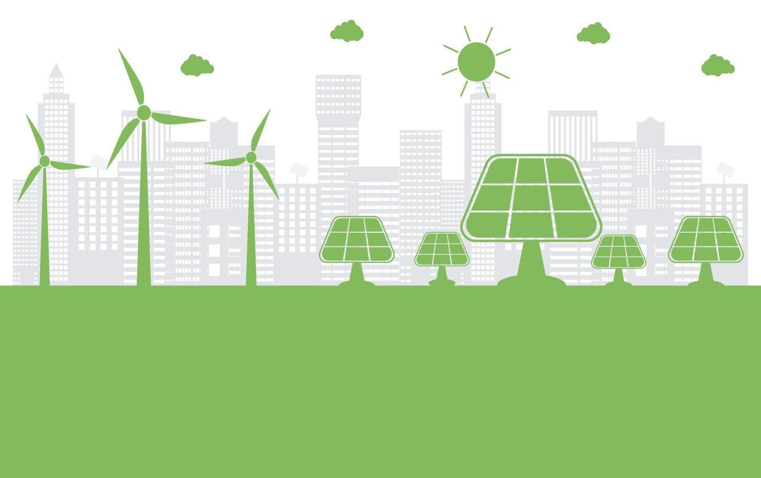 Green ecology city help the world with eco friendly concept ideas vector