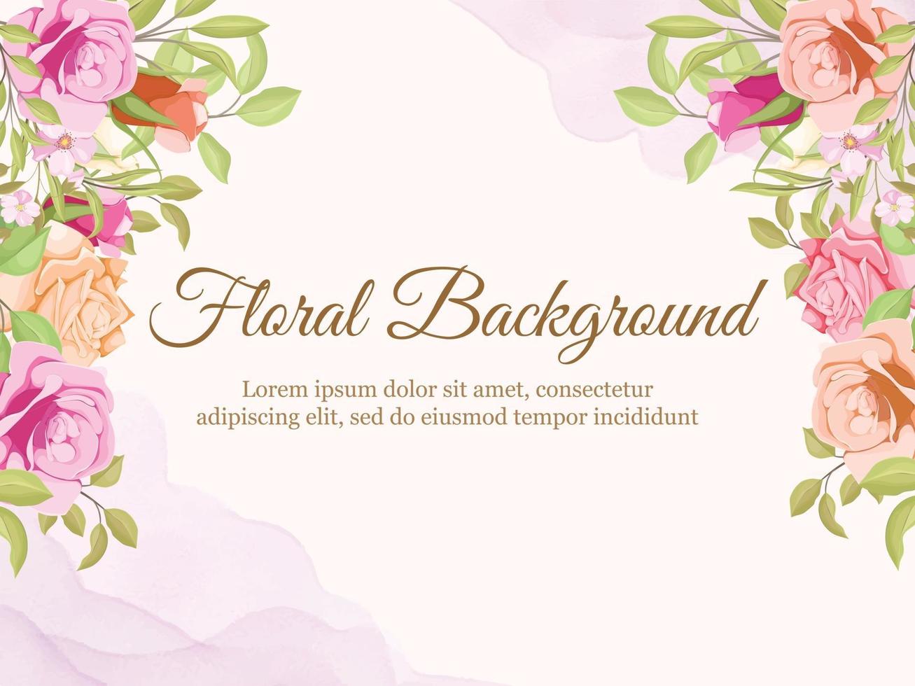 Wedding Banner Background Floral Concept Template Design vector