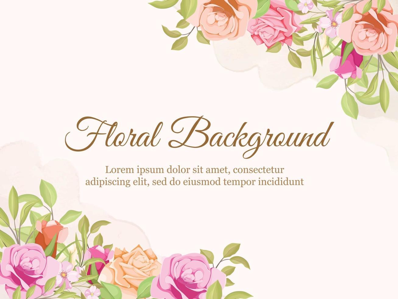 Wedding Banner Background Floral Concept Template Design vector