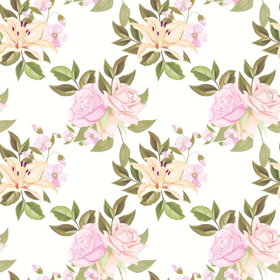 Seamless Pattern For Fashion and Textile With Floral Concept Template vector