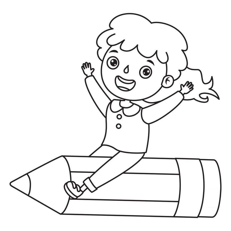 Line Art Drawing For Kids Coloring Page vector